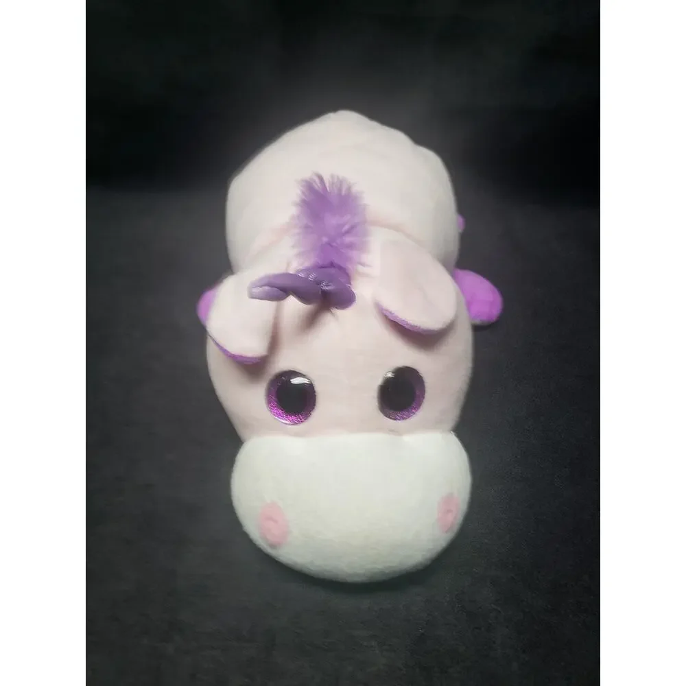 Flip A Zoo Stuffed Plush Animal/s Pink & Purple Unicorn & Blue Eyed Elephant